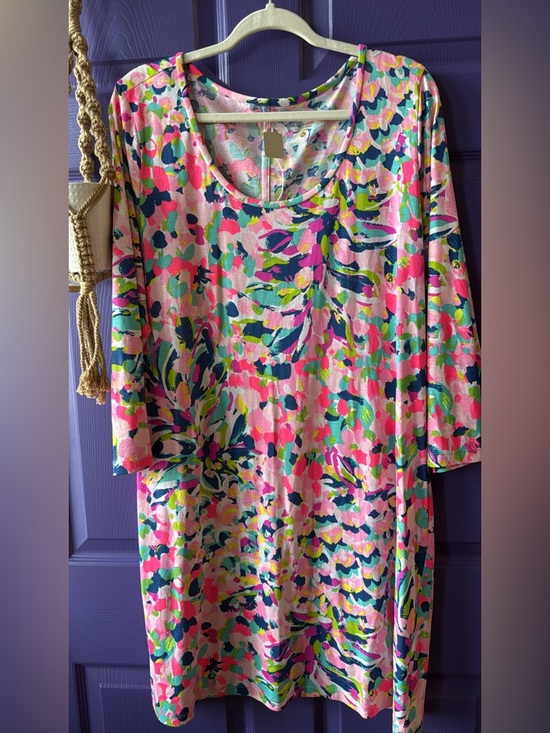 Lilly Pulitzer Dresses & Skirts - Lilly Pulitzer Pink Multi-Color Floral Long-Sleeve Shift Dress